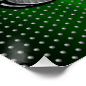 Poster Monogramme de golf Metallic Green et Argent (Coin)