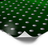 Poster Monogramme de golf Metallic Green et Argent (Coin)