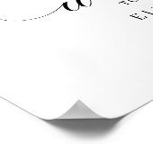 Poster Monogramme de la crête royale Mariage noir et blan (Coin)