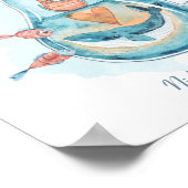 Poster Monogramme de l'ampoule à baleine mignonne (Coin)