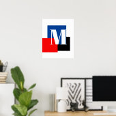 Poster Monogramme de lettre initiale Moderne Élégant (Bureau à domicile)