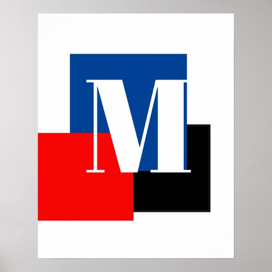 Poster Monogramme de lettre initiale Moderne Élégant (Devant)