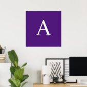 Poster Monogramme de lettre initiale style moderne violet (Bureau à domicile)