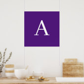 Poster Monogramme de lettre initiale style moderne violet (Cuisine)