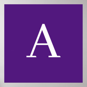 Poster Monogramme de lettre initiale style moderne violet
