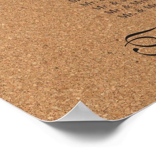 Poster Monogramme de liège à vin rustique Graphique 16 (Coin)