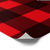 Poster Monogramme de Motif de buffle rouge et noir rustiq (Coin)