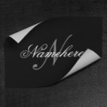 Poster Monogramme de nom noir et blanc personnalisé uniqu<br><div class="desc">Personnalisé Unique Noir et Blanc Nom Monogramme Design pour tout le monde.</div>