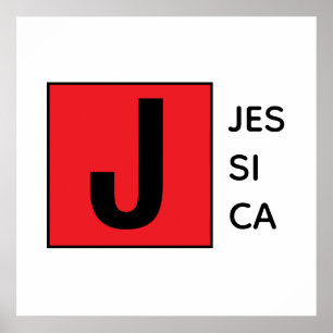 Poster Monogramme de nom professionnel élégant moderne