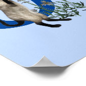 Poster Monogramme de papillon de chats de Siamèse Initial (Coin)