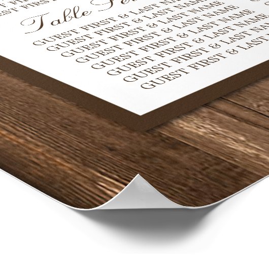 Poster Monogramme de pays Arbre et Mariage de bois Tablea (Coin)