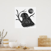 Poster Monogramme de Pleine lune de faucon (Cuisine)