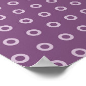 Poster Monogramme de Pois mod violet et blanc avec nom (Coin)
