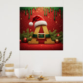 Poster Monogramme de Santa A pour les cadeaux de Noël (Cuisine)