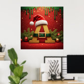 Poster Monogramme de Santa A pour les cadeaux de Noël (Bureau à domicile)