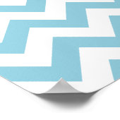 Poster Monogramme de zigzag bleu et blanc (Coin)