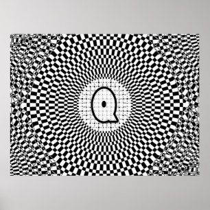 Poster Monogramme d'illusion optique Q