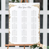 Poster Monogramme d'or classique Mariage de crête botaniq