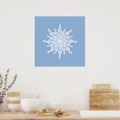 Poster Monogramme d'ornement bleu d'hiver G-Clef Snowflak (Cuisine)