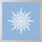 Poster Monogramme d'ornement bleu d'hiver G-Clef Snowflak (Devant)