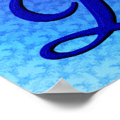 Poster Monogramme élégant Bluebird D initial (Coin)