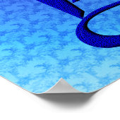 Poster Monogramme élégant de Bluebird initial B (Coin)