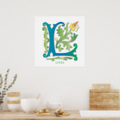 Poster Monogramme en design floral (Cuisine)