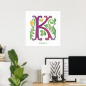 Poster Monogramme en design floral (Bureau à domicile)