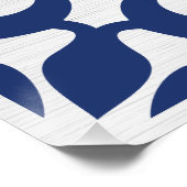 Poster Monogramme encadré en Filigree en bleu marine (Coin)