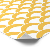 Poster Monogramme et nom des pétoncles jaunes et blancs m (Coin)