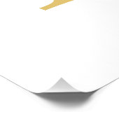 Poster Monogramme et nom personnalisés blanc et or (Coin)