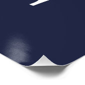 Poster Monogramme et nom personnalisés bleu marine (Coin)