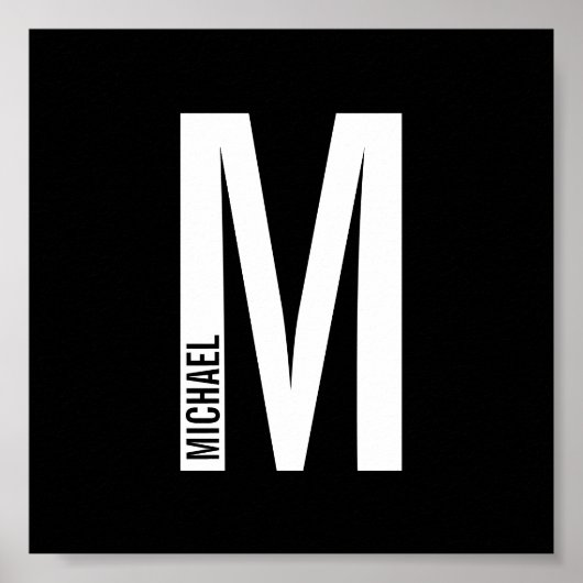 Poster Monogramme et nom personnalisés modernes (Devant)