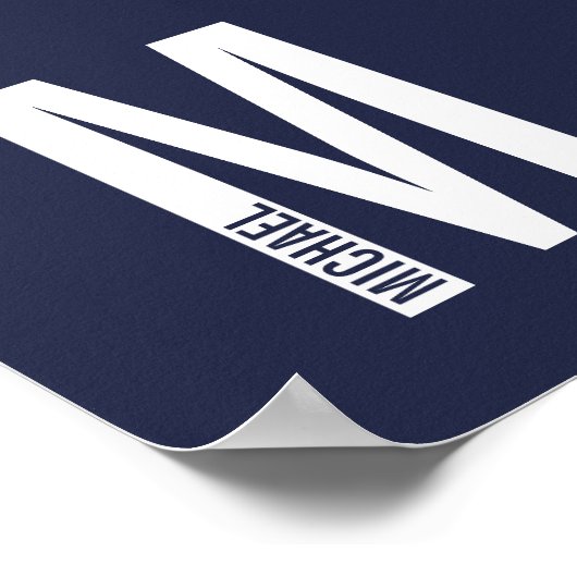 Poster Monogramme et nom personnalisés modernes (Coin)