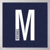 Poster Monogramme et nom personnalisés modernes (Devant)