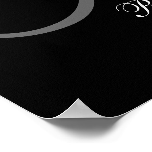 Poster Monogramme et nom Symbole de réception de mariage (Coin)