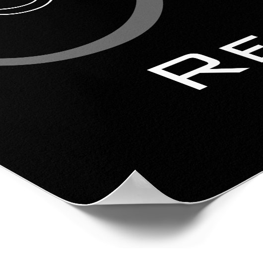 Poster Monogramme et nom Symbole de réception de mariage (Coin)