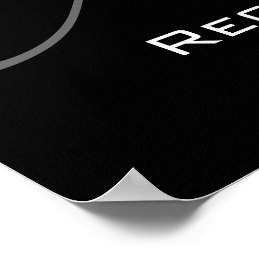 Poster Monogramme et nom Symbole de réception de mariage (Coin)