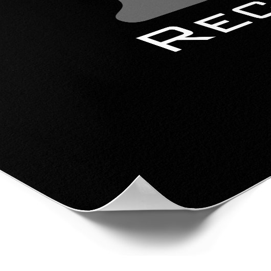 Poster Monogramme et nom Symbole de réception de mariage (Coin)