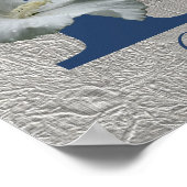 Poster Monogramme F Initiale Fleur d'Hibiscus Votre Nom   (Coin)