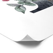 Poster Monogramme floral bleu initial B (Coin)