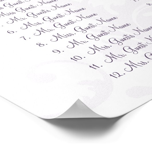 Poster Monogramme Floral Damask Siège Graphique 10 Tablea (Coin)