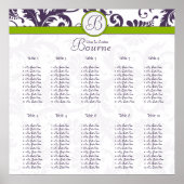 Poster Monogramme Floral Damask Siège Graphique 10 Tablea (Devant)