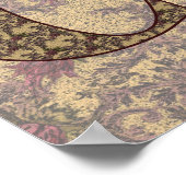 Poster Monogramme Floral Votre Nom Initial C Élégant (Coin)