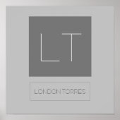 Poster Monogramme Gris Attrayant Uni (Devant)