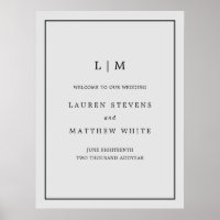 Monogramme gris clair simple Mariage élégant