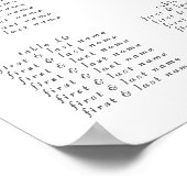 Poster Monogramme gris foncé classique Mariage floral (Coin)