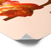 Poster Monogramme initial D personnalisé Rose orange (Coin)