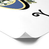 Poster Monogramme initial de Pansy peint à la main - M (Coin)