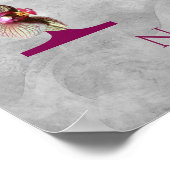 Poster Monogramme Initial Élégant Orchidée N Personnalisé (Coin)